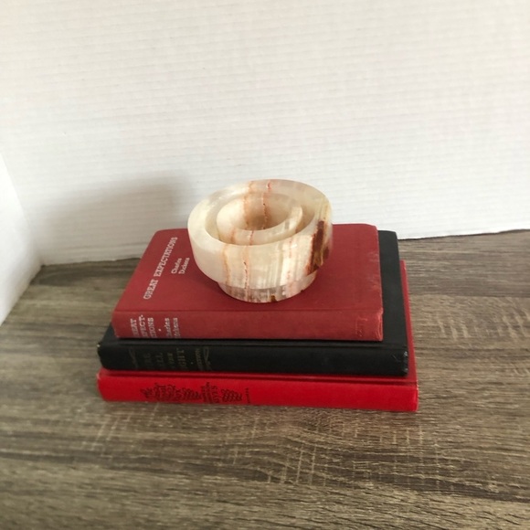 Vtg Carved Onyx Candle Holder - Picture 2 of 13